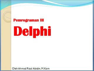 Pemrograman III Delphi