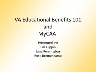 VA Educational Benefits 101 and MyCAA