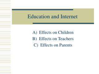 Education and Internet