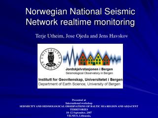 Norwegian National Seismic Network realtime monitoring