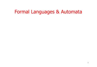 Formal Languages &amp; Automata