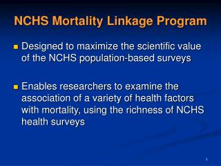 NCHS Mortality Linkage Program