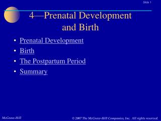 4—Prenatal Development and Birth