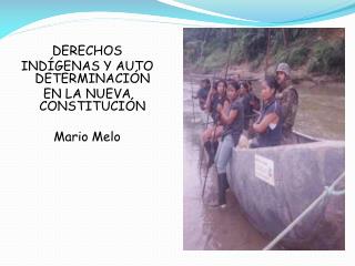 DERECHOS INDÍGENAS Y AUTO DETERMINACIÓN EN LA NUEVA CONSTITUCIÓN Mario Melo