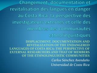 Les langues minoritaires communitaires de Costa Rica