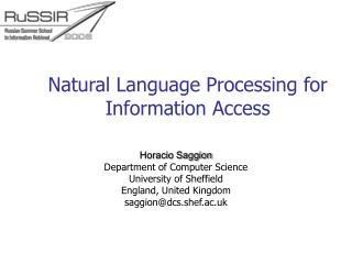 Natural Language Processing for Information Access