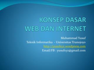 KONSEP DASAR WEB DAN INTERNET