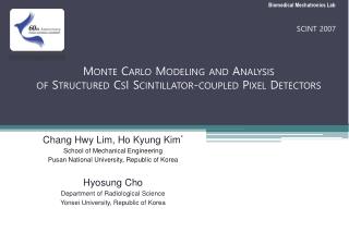 Monte Carlo Modeling and Analysis of Structured CsI Scintillator -coupled Pixel Detectors