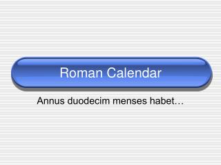 Roman Calendar