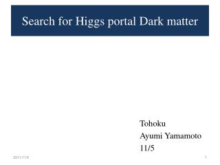 Search for Higgs portal Dark matter