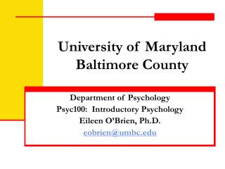 University of Maryland Baltimore County