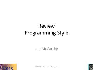 Review Programming Style