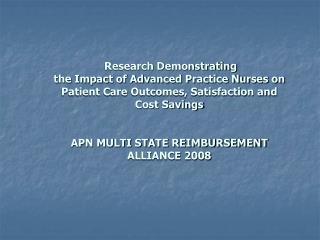 APN Multi State Reimbursement Alliance