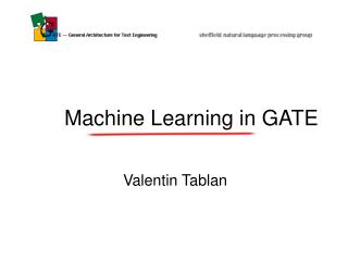 Machine Learning in GATE