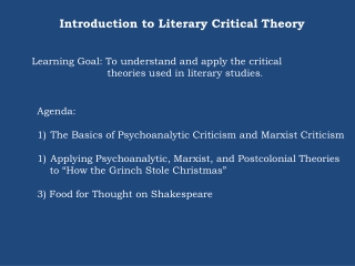 Introduction to Literary Critical Theory