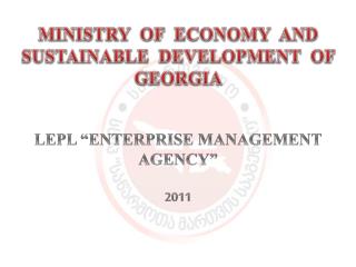 MINISTRY OF ECONOMY AND SUSTAINABLE DEVELOPMENT OF GEORGIA