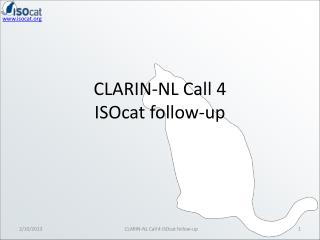 CLARIN-NL Call 4 ISOcat follow-up