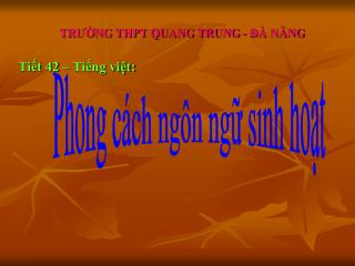 Phong cách ngôn ngữ sinh hoạt