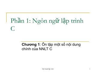 Phần 1: Ngôn ngữ lập trình C