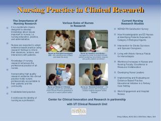 Nursing Practice in Clinical Research