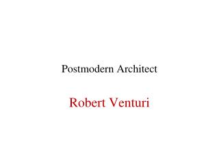 Postmodern Architect