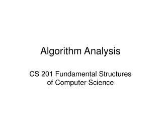 Algorithm Analysis