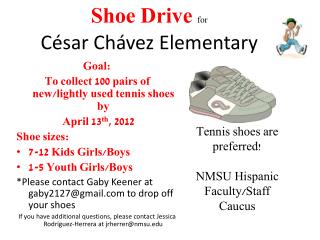 Shoe Drive for César Chávez Elementary