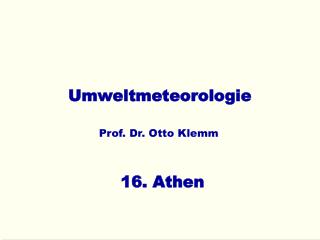 Umweltmeteorologie