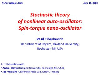 Stochastic theory of nonlinear auto-oscillator: Spin-torque nano-oscillator