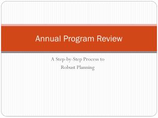 Annual Program Review