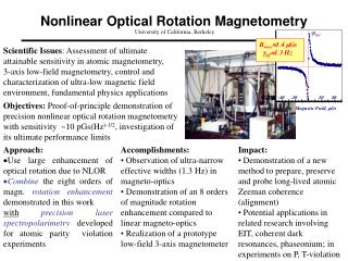 Nonlinear Optical Rotation Magnetometry University of California, Berkeley