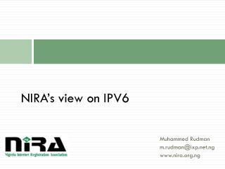 NIRA’s view on IPV6