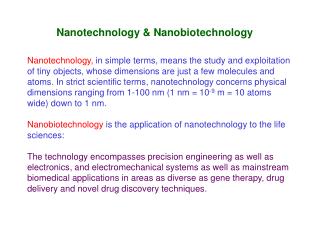 Nanotechnology &amp; Nanobiotechnology