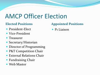 AMCP Officer Election