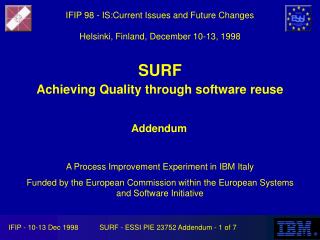 IFIP 98 - IS:Current Issues and Future Changes Helsinki, Finland, December 10-13, 1998