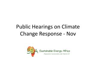 Public Hearings on Climate Change Response - Nov