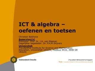 ICT &amp; algebra – oefenen en toetsen