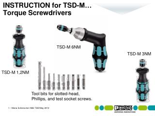 INSTRUCTION for TSD-M… Torque Screwdrivers