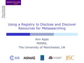 Using a Registry to Disclose and Discover Resources for Metasearching