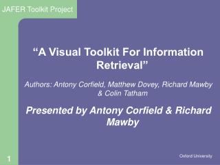 “A Visual Toolkit For Information Retrieval”
