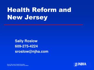 Health Reform and New Jersey