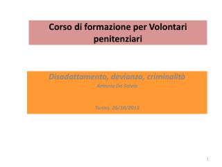 Corso di formazione per Volontari penitenziari