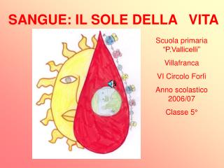 SANGUE: IL SOLE DELLA VITA