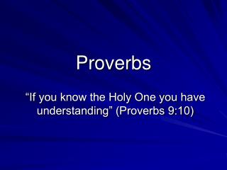 Proverbs