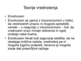 Teorije vrednotenja