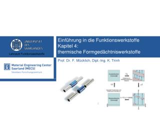 Einführung in die Funktionswerkstoffe Kapitel 4: thermische Formgedächtniswerkstoffe