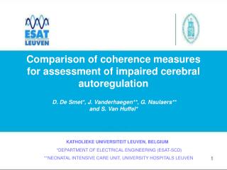 Comparison of coherence measures for assessment of impaired cerebral autoregulation