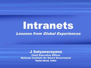 Intranets Lessons from Global Experiences