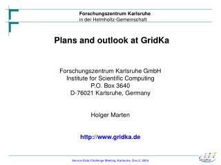 Plans and outlook at GridKa