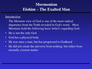 Mormonism Elohim – The Exalted Man